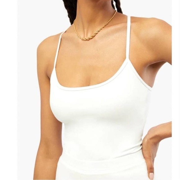 NEW We Wore What Sport Cami XL Optic White Crisscross Athletic Scoop Neck Crop - Picture 1 of 4